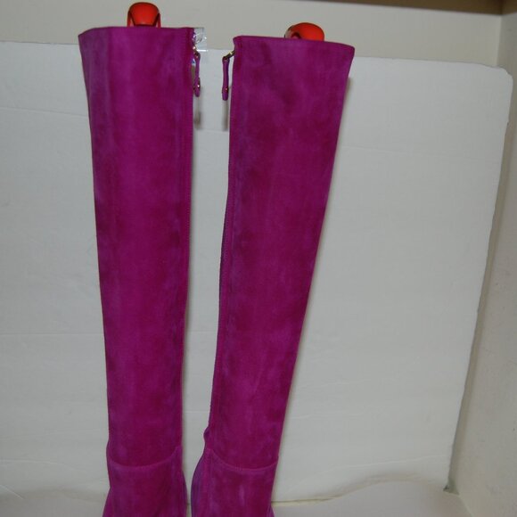 37/7❤️ DSQUARED2 Stretch Suede Leather Over Knee High Heels Mid Calf Tall BOOTS - Picture 4 of 14